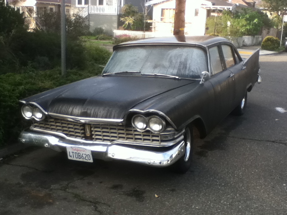 I drive a 1959 Plymouth Belvedere 318 V8 Auto People stop me all the time